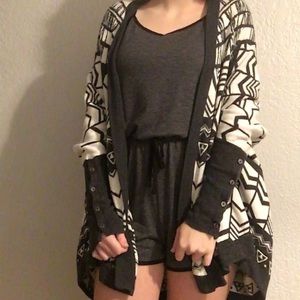 Striped batwing sweater